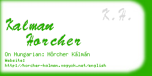 kalman horcher business card