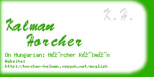 kalman horcher business card